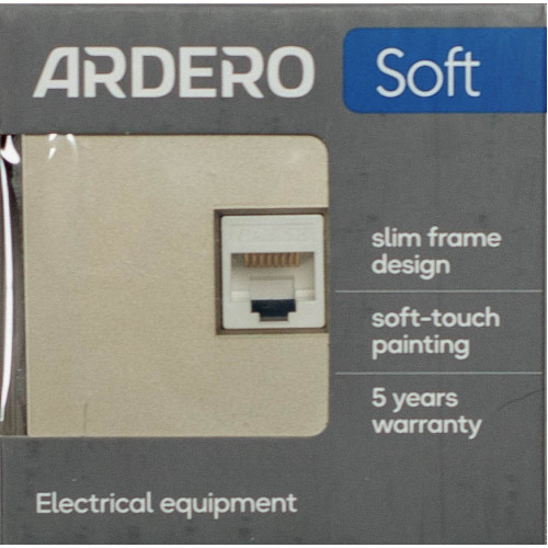 Розетка комп’ютерна RJ45 механізм Ardero Soft шампань ER151PC-C - фото 4