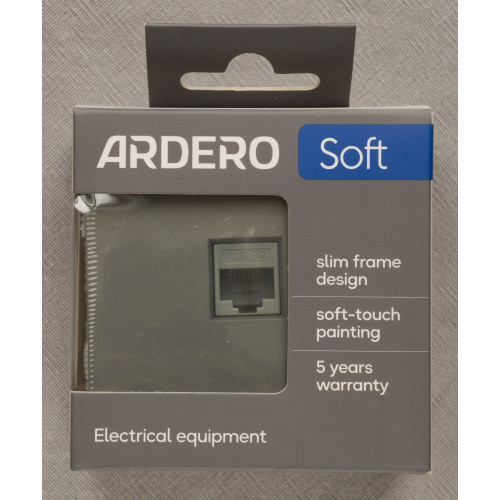 Ardero ER151PC-G розетка комп'ютерна, механізм сірий Soft - фото 3