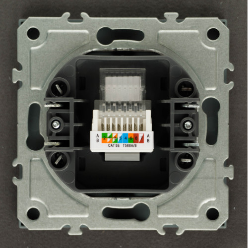 Ardero ER151PC-G розетка комп'ютерна, механізм сірий Soft - фото 4