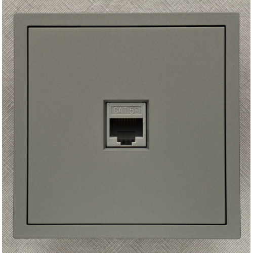 Ardero ER151PC-G розетка комп'ютерна, механізм сірий Soft - фото 1