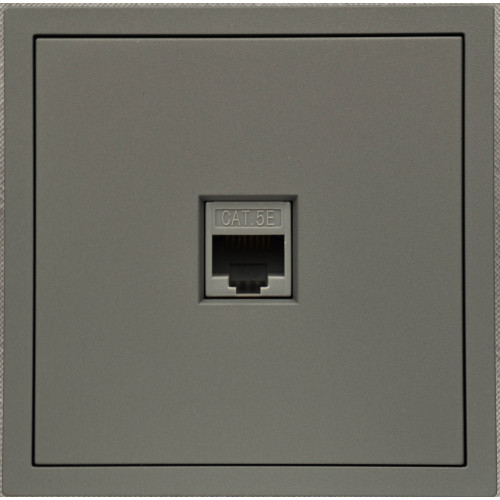 Ardero ER151PC-G розетка комп'ютерна, механізм сірий Soft - фото 1