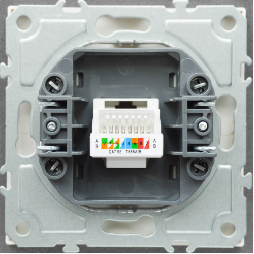 Розетка компьютерная RJ45 механизм Ardero Soft серебро ER151PC-S - фото 3