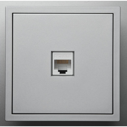 Розетка компьютерная RJ45 механизм Ardero Soft серебро ER151PC-S - фото 1