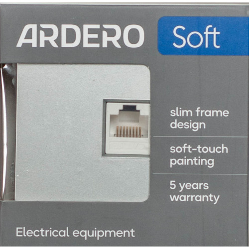 Розетка компьютерная RJ45 механизм Ardero Soft серебро ER151PC-S - фото 4