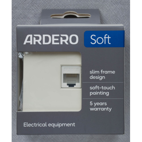 Ardero ER151PC-W розетка компьютерная механизм, белый Soft - фото 3