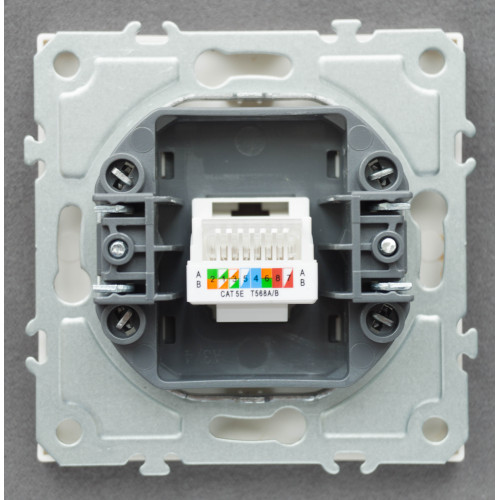 Ardero ER151PC-W розетка компьютерная механизм, белый Soft - фото 4