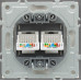Розетка компьютерная двойная RJ45 механизм Ardero Soft шампань ER152PC-C