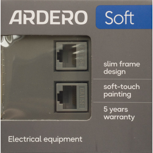 Ardero ER152PC-G розетка компьютерная механизм, серый Soft - фото 4 | СТС Ardero ER152PC-G розетка компьютерная механизм, серый Soft - фото 4