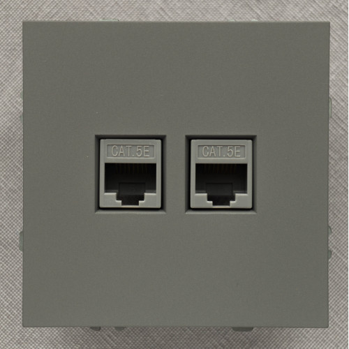 Ardero ER152PC-G розетка компьютерная механизм, серый Soft - фото 5