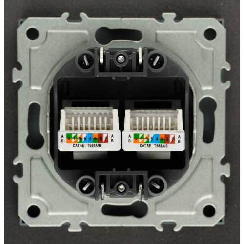 Ardero ER152PC-G розетка компьютерная механизм, серый Soft - фото 4