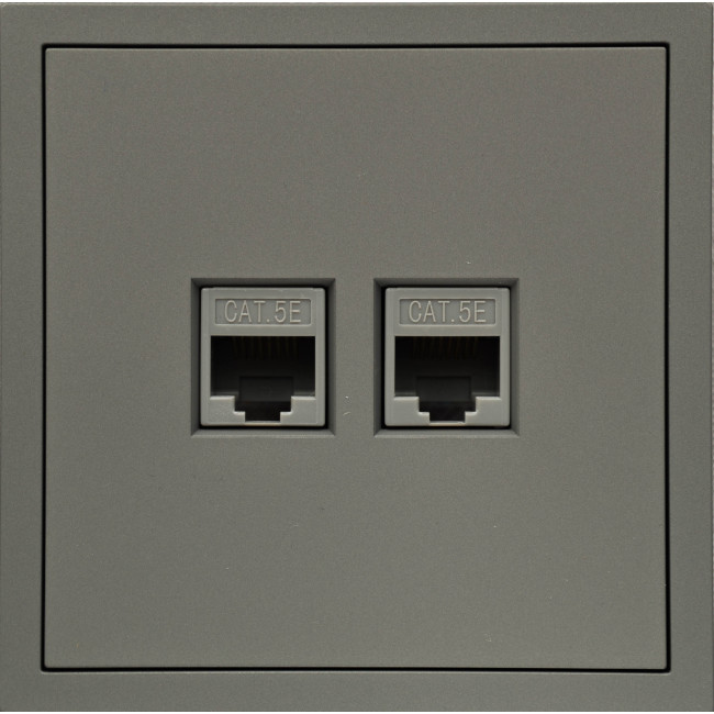 Ardero ER152PC-G розетка компьютерная механизм, серый Soft