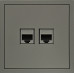 Ardero ER152PC-G розетка компьютерная механизм, серый Soft