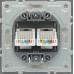 Розетка компьютерная двойная RJ45 механизм Ardero Soft серебро ER152PC-S