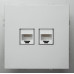 Розетка компьютерная двойная RJ45 механизм Ardero Soft серебро ER152PC-S