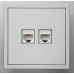 Розетка компьютерная двойная RJ45 механизм Ardero Soft серебро ER152PC-S