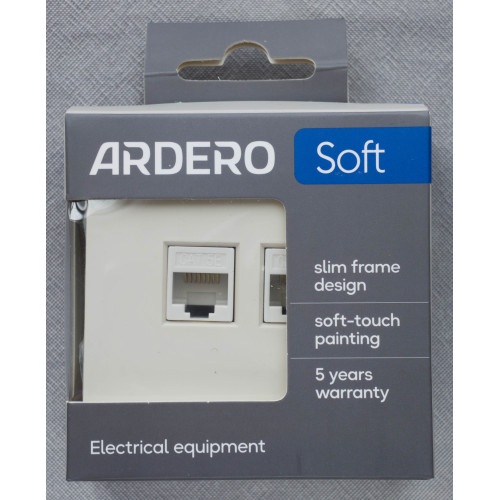 Ardero ER152PC-W розетка комп'ютерна, механізм білий Soft - фото 3