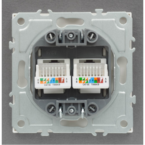 Ardero ER152PC-W розетка комп'ютерна, механізм білий Soft - фото 4