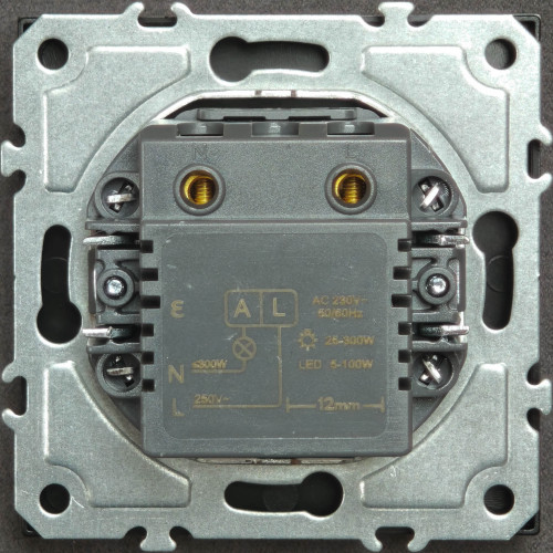 Светорегулятор поворотный для LED 5-100W механизм Ardero Soft черный EV111D-B - фото 3