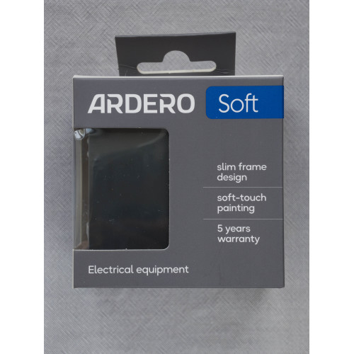 Ardero EV111L-B вимикач 1-клавішний з підсвіткою, механізм чорний 10А Soft - фото 4