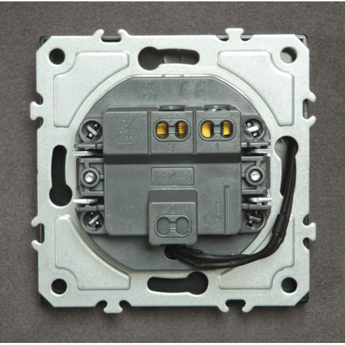 Ardero EV111L-B вимикач 1-клавішний з підсвіткою, механізм чорний 10А Soft - фото 3