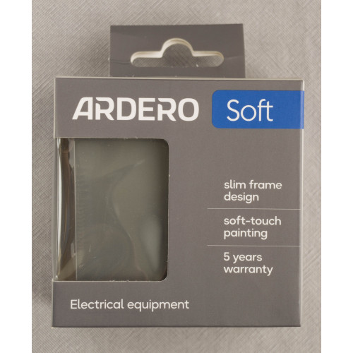 Ardero EV111L-G выключатель 1-клавишный с подсветкой, механизм серый 10А Soft - фото 4