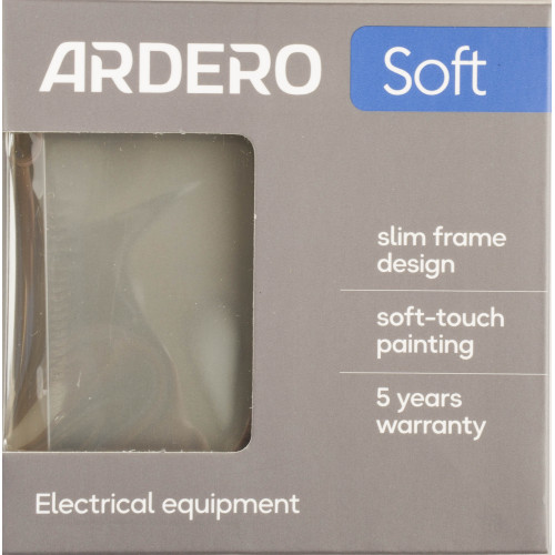Ardero EV111L-G выключатель 1-клавишный с подсветкой, механизм серый 10А Soft - фото 4