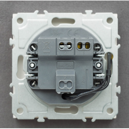 Ardero EV111L-W вимикач 1-клавішний з підсвіткою, механізм білий 10А Soft - фото 3