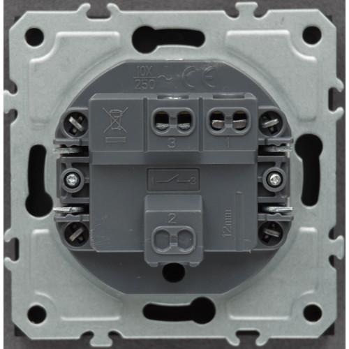 Ardero EV111V-B выключатель 1-клавишный, механизм черный 10А Soft - фото 3