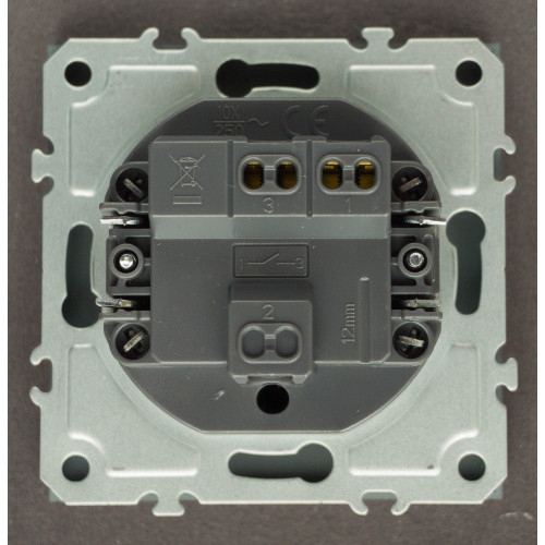 Ardero EV111V-G вимикач 1-клавішний, механізм сірий 10А Soft - фото 3