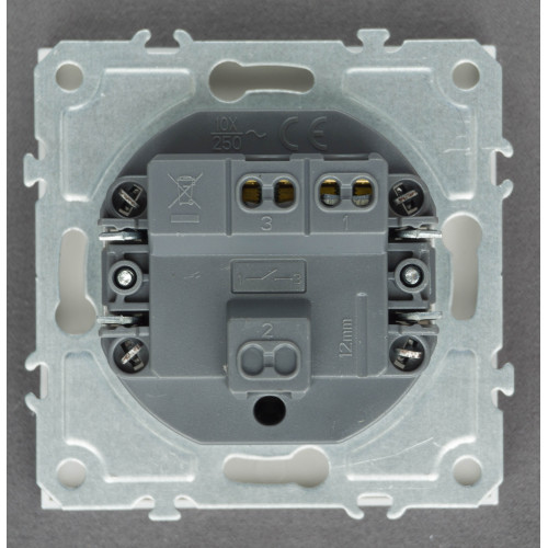 Выключатель 1-клавишный механизм Ardero Soft серебро 10A EV111V-S - фото 3