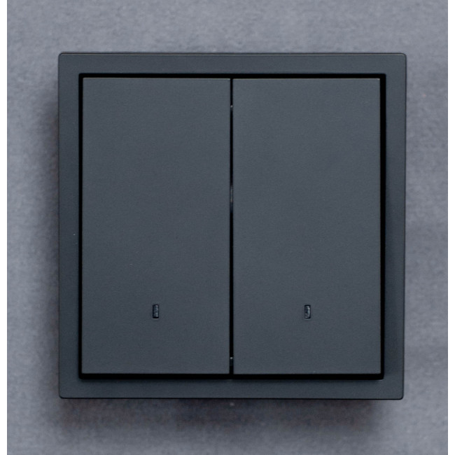 Ardero EV112L-B вимикач 2-клавішний з підсвіткою, механізм чорний 10А Soft