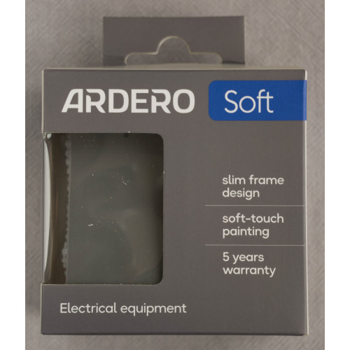 Ardero EV112L-G выключатель 2-клавишный с подсветкой, механизм серый 10А Soft - фото 4