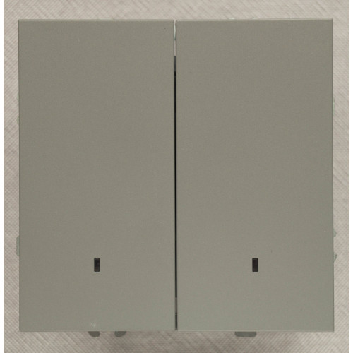 Ardero EV112L-G выключатель 2-клавишный с подсветкой, механизм серый 10А Soft - фото 2