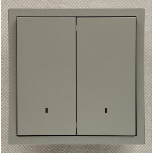 Ardero EV112L-G выключатель 2-клавишный с подсветкой, механизм серый 10А Soft - фото 1