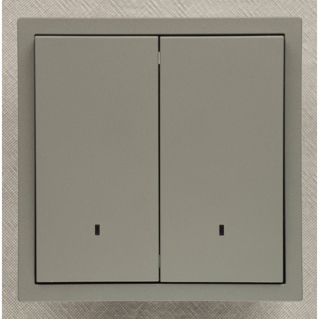 Ardero EV112L-G вимикач 2-клавішний з підсвіткою, механізм сірий 10А Soft