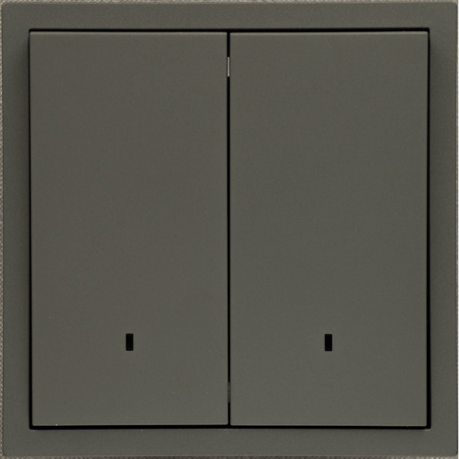 Ardero EV112L-G выключатель 2-клавишный с подсветкой, механизм серый 10А Soft