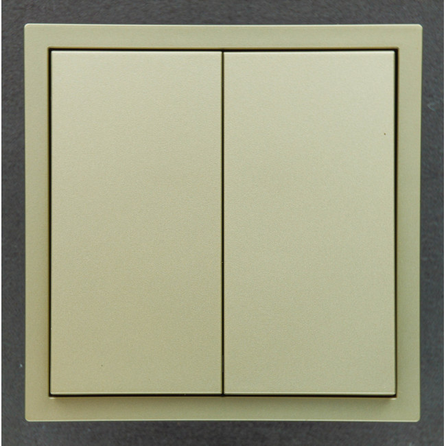 Вимикач 2-клавішний механізм Ardero Soft шампань 10A EV112V-C