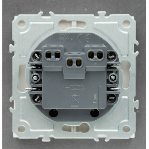 Ardero EV112V-W вимикач 2-клавішний, механізм білий 10А Soft - фото 4