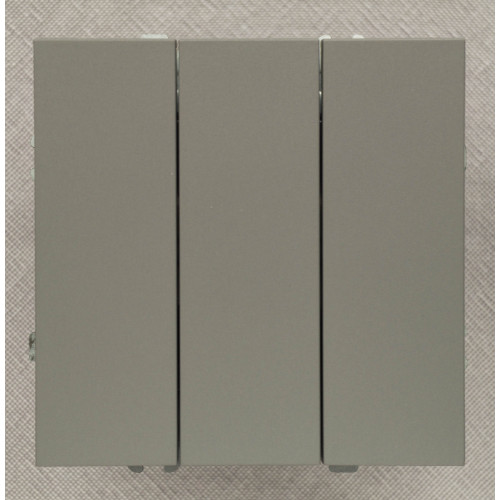 Ardero EV113-G вимикач 3-клавішний, механізм сірий 10А Soft - фото 2