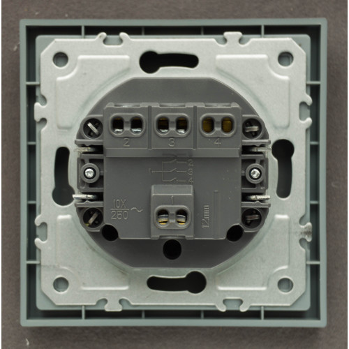 Ardero EV113-G вимикач 3-клавішний, механізм сірий 10А Soft - фото 3