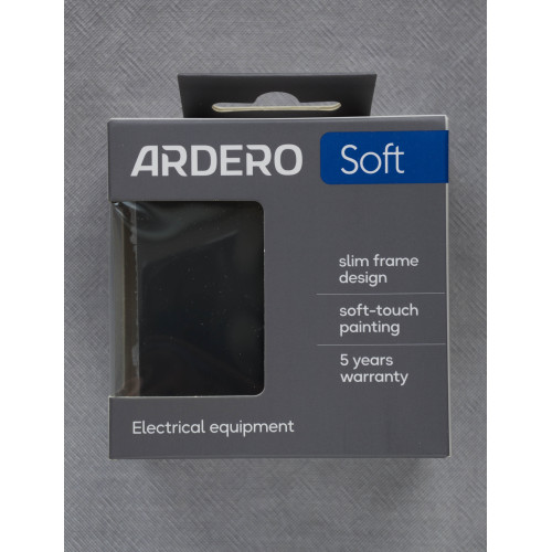 Ardero EV121-В вимикач 1-клавішний прохідний, механізм чорний 10А Soft - фото 4