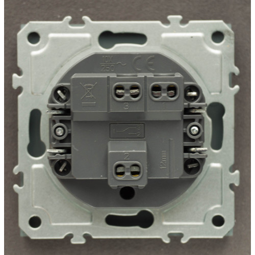 Ardero EV121-G выключатель 1-клавишный проходной, механизм серый 10А Soft - фото 3