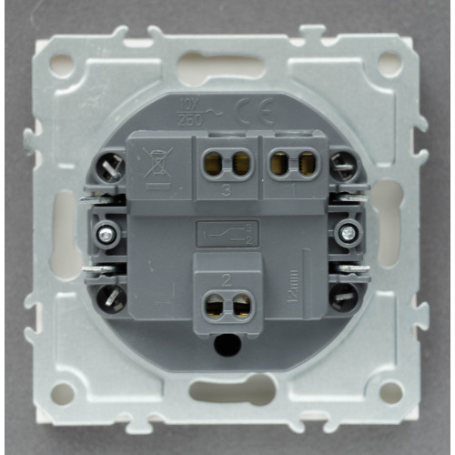 Ardero EV121-W вимикач 1-клавішний прохідний, механізм білий 10А Soft - фото 3