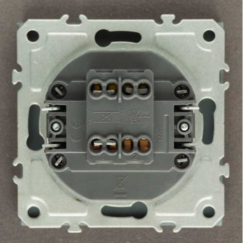 Ardero EV131-G выключатель 1-клавишный перекрёстный, механизм серый 10А Soft - фото 3