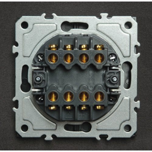 Ardero EV132-B вимикач 2-клавішний перехресний, чорний механізм чорний  10А Soft - фото 4