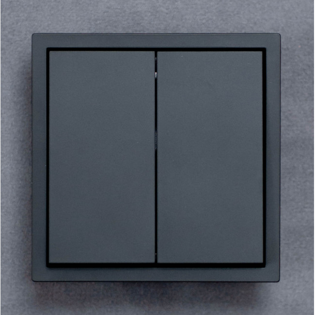 Ardero EV132-B выключатель 2-клавишный перекрёстный, механизм чёрный 10А Soft