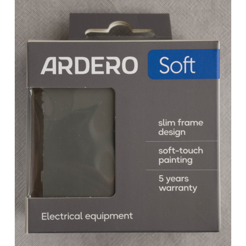 Ardero EV132-G вимикач 2-клавішний перехресний, чорний механізм сірий  10А Soft - фото 4
