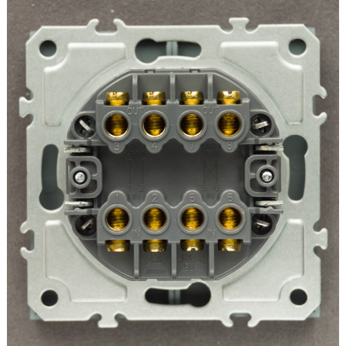 Ardero EV132-G вимикач 2-клавішний перехресний, чорний механізм сірий  10А Soft - фото 3