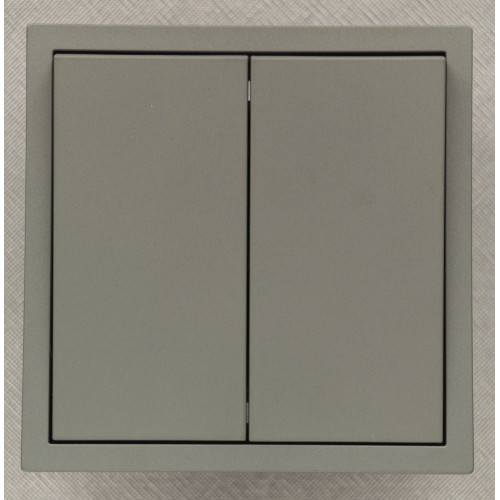 Ardero EV132-G вимикач 2-клавішний перехресний, чорний механізм сірий  10А Soft - фото 1