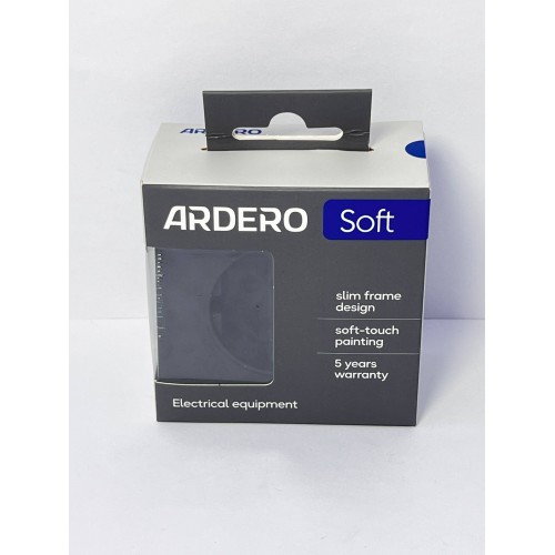 Ardero ER121-B розетка с заземлением, механизм чёрный 16А Soft - фото 4